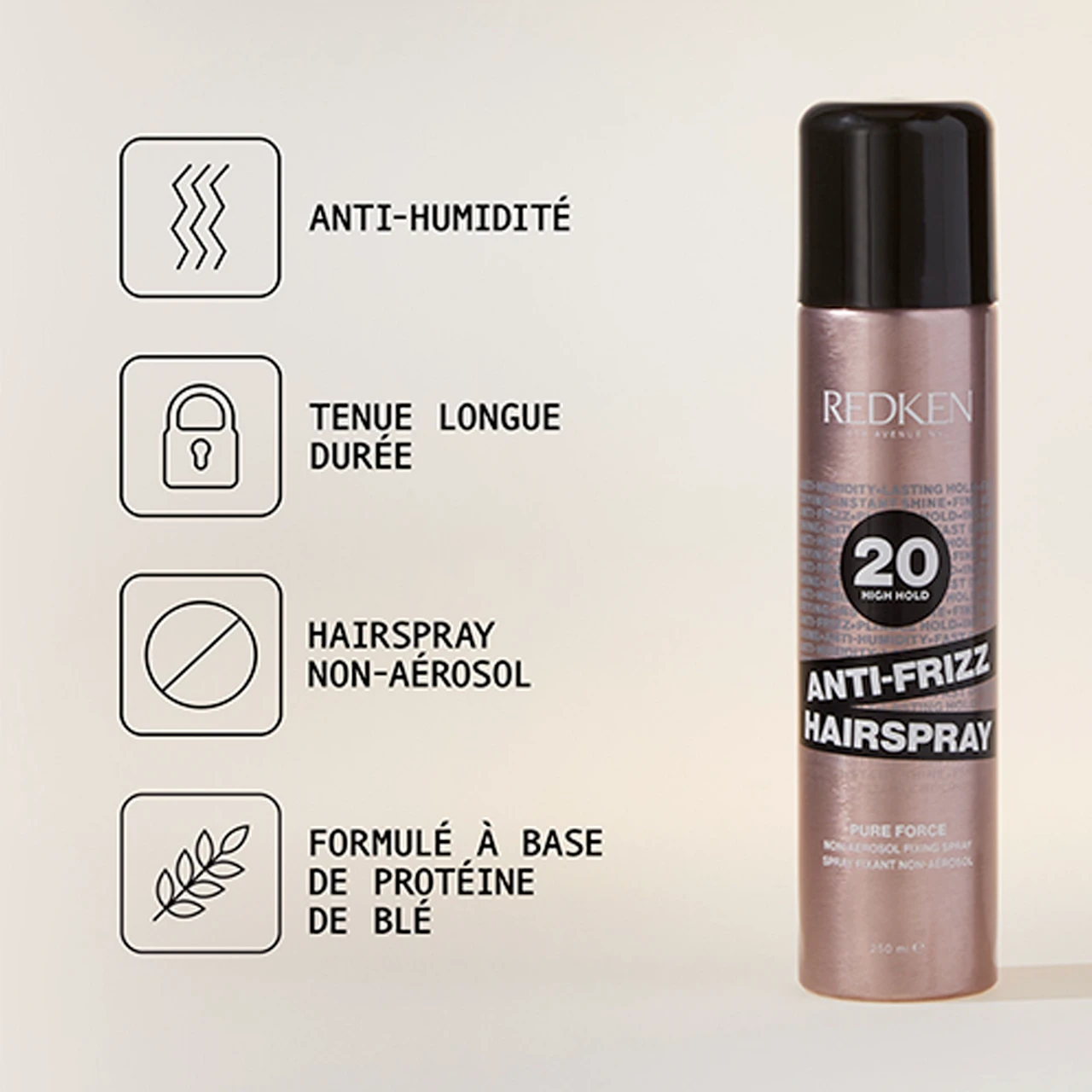 Anti Frizz Hairspray 20 Redken 250ml 2 Anti Frizz Hairspray 20 Redken 250ml – Image 2