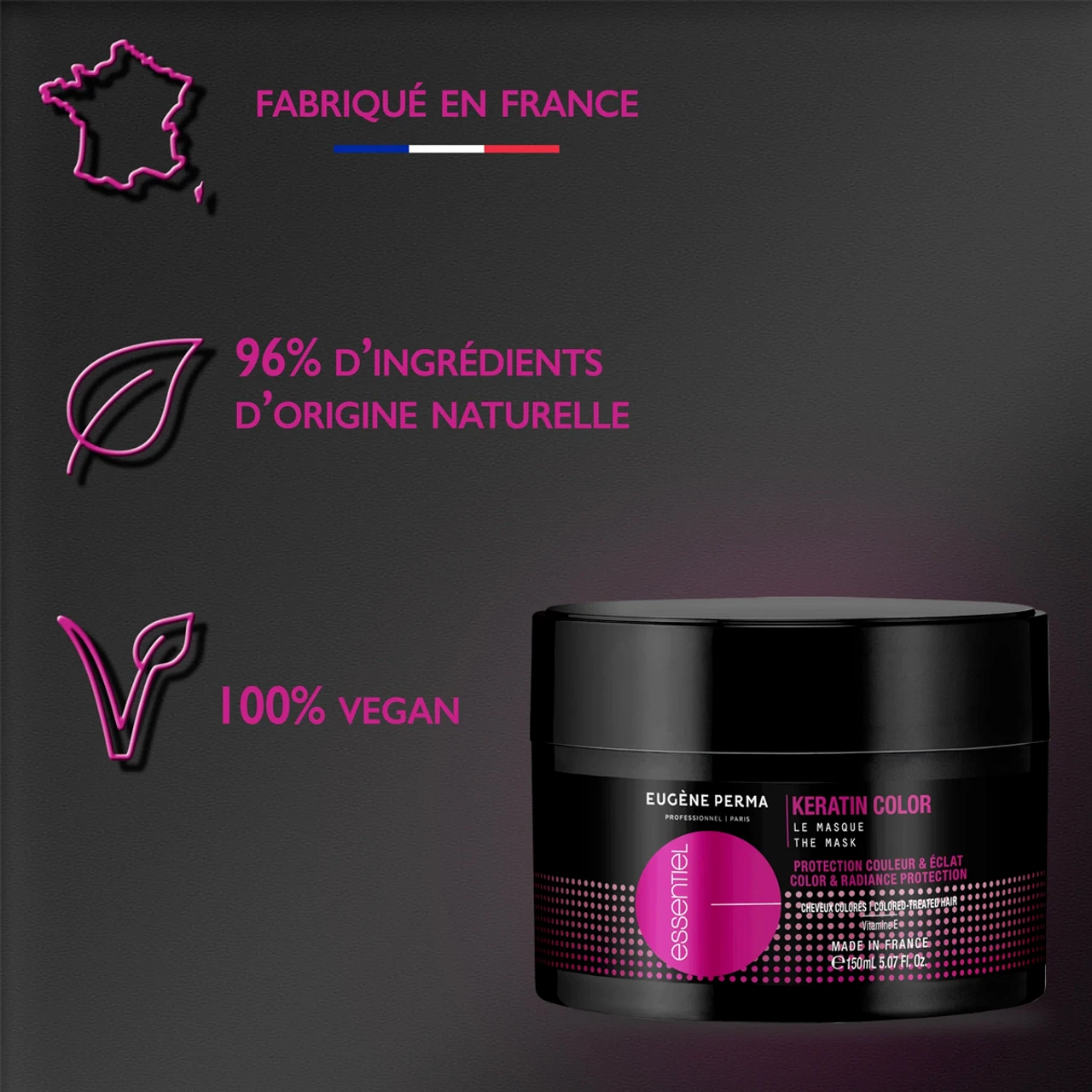 Masque Keratin Color Eugène Perma 500ml 4 Masque Keratin Color Eugène Perma 500ml – Image 4